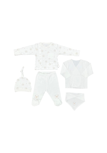Andywawa Ac25560 Newborn Set Tinny Ships 5'li Hastane Çıkışı Ekru Ekru