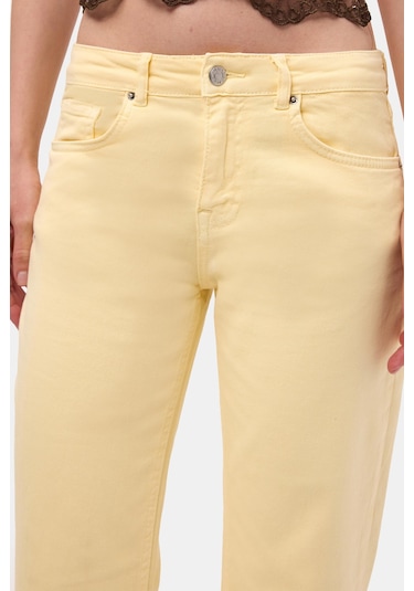 Itsbasic Kadın Light Sarı 6s6-108 Mid Rise Flare Fit Denim Jean