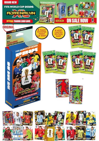 Dünya Kupası Fıfa 2026 Panini Adrenalyn Xl Upgrade Set Koleksiyon Kartı 1 Paket 50 Kart