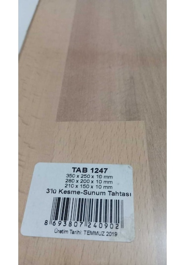 Dogal Ahsap Tek Parca Kesme Ve Sunum Tahtası 3'lü Set. Ahşap