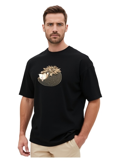 Ogc Kirpi Oversize Unisex T-shirt Siyah