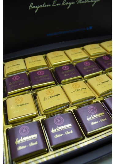 Dark Brown 84 Adet Sargılı Madlen Çikolata Bitter ve Sütlü El Yapımı Gerçek Çikolata