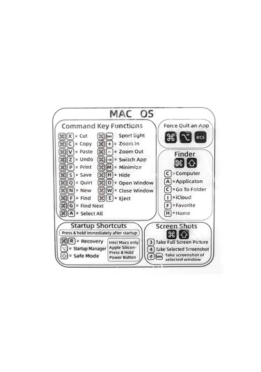 Bilgisayar Referansı Klavye Kısayol Etiket Yapıştırıcı Pc Dizüstü Masaüstü İçin Apple Macbook Chromebook Windows Photoshop Yellow