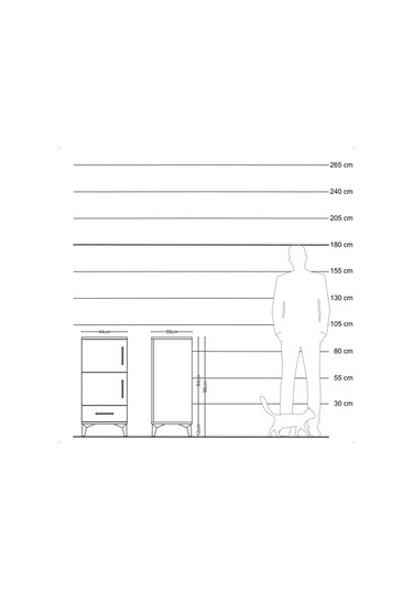 Kronos Komodin 4 Raflı Tek Çekmeceli Tek Kapaklı 44x59x96 Çam... Çam