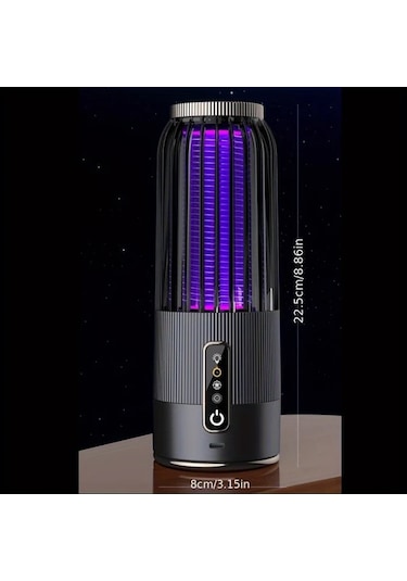 Motion003 Gri Ruizhe Sivrisinek Lambası 1200mah Usb Şarj Taşınabilir Elektrikli Öldürücü 3 Seviyeli Zamanlayıcı Gece Lambası