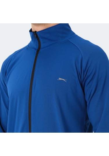 Slazenger ORRA IN Erkek Fermuarlı Dik Yaka Cepli Saks Mavi Eşofman Takımı
