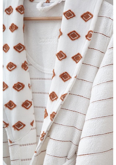 Ecocotton İmre Terra-siyah "m-l" %100 Organik Pamuk Müslin Jakarlı Aile Bornoz Seti Siyah