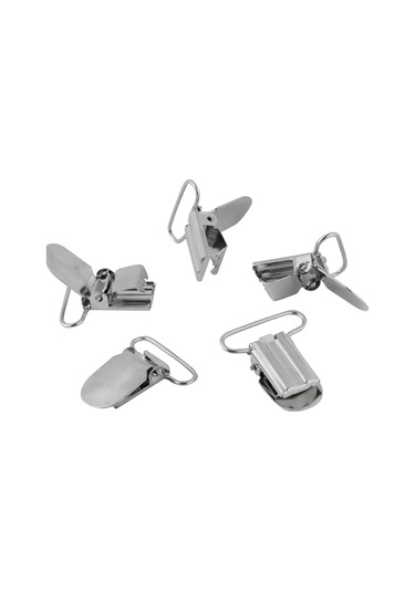 Fosenze 10 Adet Metal Emzik Klembi Seti - 25mm Gümüş Rengi, Dayanıklı Demir, Güçlü Tutma, Askı Ve Kıyafet Dıy Aksesuarı