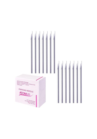 Suntek 100 Adet Vücut Göbek Burun Dudaklar Kulaklar 20g Steril