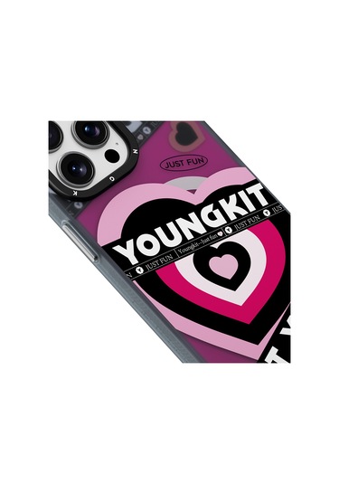 İphone Uyumlu 15 Pro Max Kılıf Magsafe Şarj Özellikli Airbagli Çift Katmanlı Youngkit Flipped Serisi Pembe