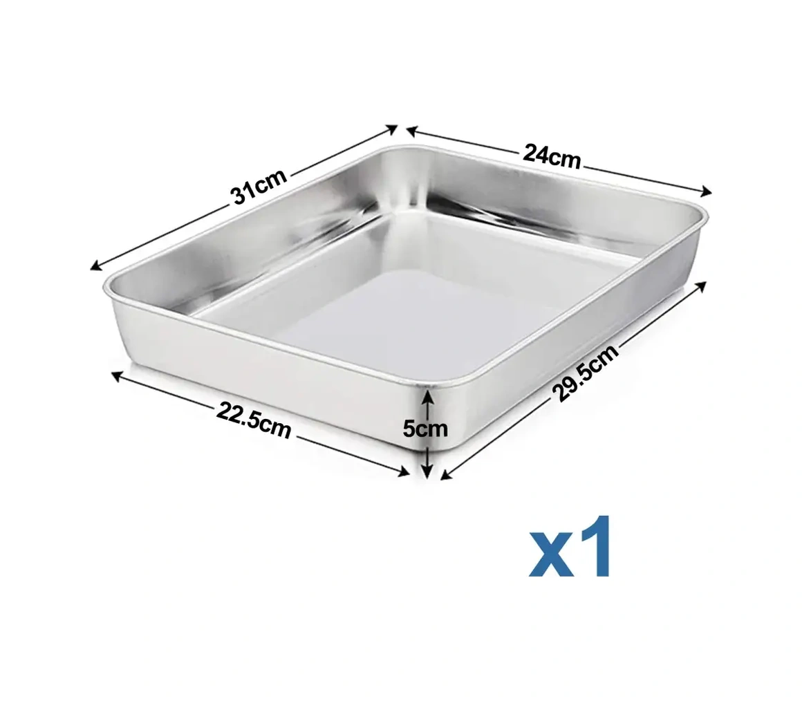 Haware 18-0 Paslanmaz Çelikten Yapılmış Fırın Tepsisi 72074062 Gri