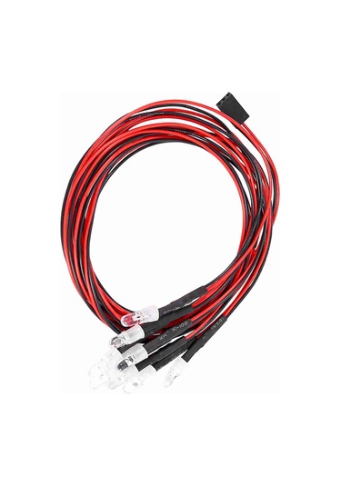 Geekyou 1/10 Rc Araba İçin 8'li Led Aydınlatma Seti - 4 Beyaz + 4 Kırmızı Işık, Alıcıdan Direk Besleme, Dayanıklı Ve Cool Görünüm