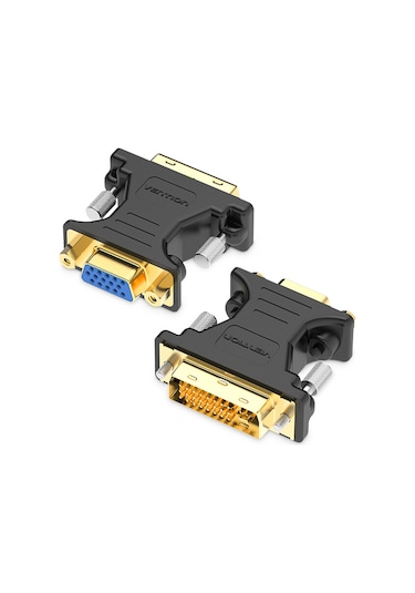 Maiyame Ventıon Dvı 24+5 Erkekden Vga Dişiye Adaptör - Bilgisayar/projektör İçin 1920x1080 Hd Dönüştürücü Siyah