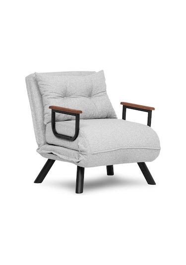 Pafu Sando Tekli Katlanır Yataklı Koltuk Teddy Gri