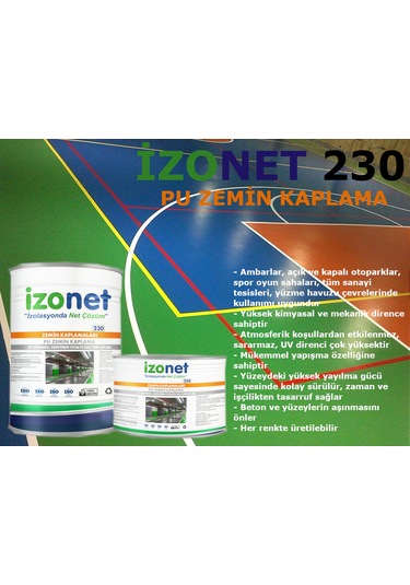 İzonet 230 Pu Zemin Kaplama 12+3 15 Kg