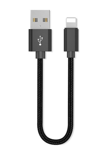 Ally Apple iPhone Uyumlu iOS 3.0A Hızlı Şarj Halat Usb Kablo 20Cm (324799018)