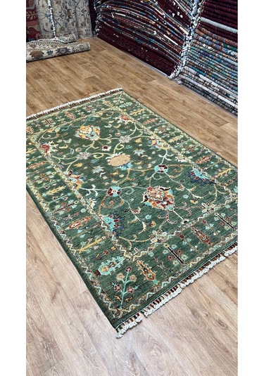El Dokuma Afghan Halısı Yeşil