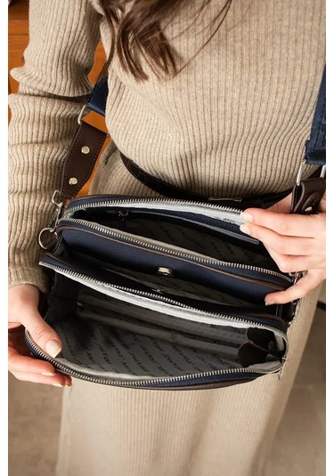 Just Polo Kadın Günlük Kullanıma Uygun Lakoste Ayarlanabilir Askılı Lüks Omuz Çantası Shoulder Bag Lacivert