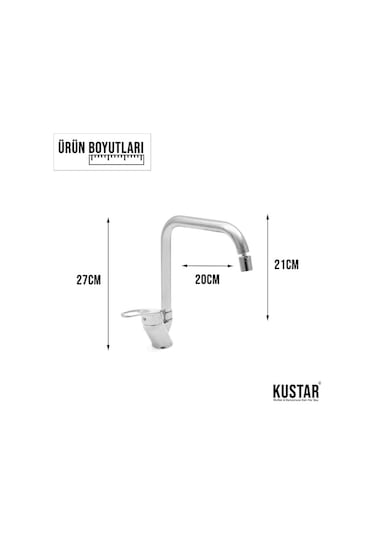 Kustar Lexus Aç Kapa Mutfak Eviye Bataryası Krom