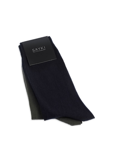 Lacivert İkili Pamuklu Çorap 35313 Model65