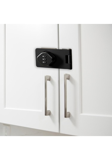 Homyl Dolap Kapı Kilidi Vidalı Çekmece Ahır Siyah-3,5-inç