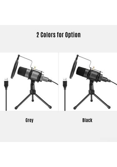 Springsun "profesyonel Usb Mikrofon: Pc/video Konferans/kayıt İçin Tripod Ve Pop Filtreli"