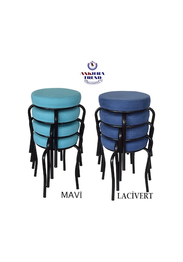 Siyah Ayaklı 4 Adet Mutfak Balkon Taburesi