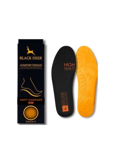 Black Deer Hyper Boost X30 Soft Comfort Siyah-Turuncu Ortopedik Tabanlık