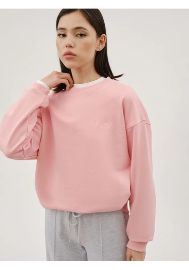 Modıs Oversize Baskılı Sweatshirt İçi Polar Olmayan 431045267 Pembe