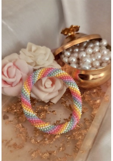 Pastel Tasarım El Yapımi Bileklik Bohem Tarz Pastel Tek Ebat Gold