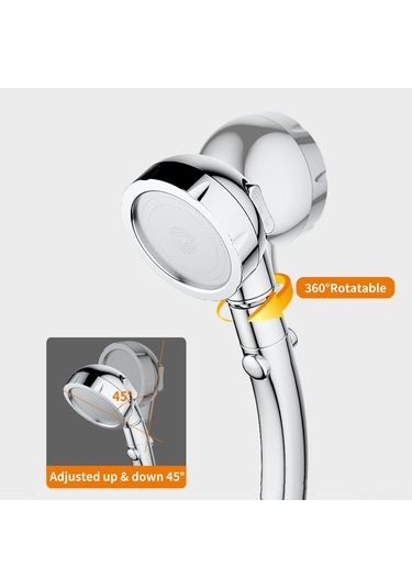 Kosona 3 Fonksiyonlu Basit Kurulumlu El Tipi Duş Başlığı - Tek Tuşla Su Durdurma, Yüksek Basınçlı, 360 Döner, Ayırtılabilir Ve Temizlenebilir Standart 4 Parça Bağlantı Diğer