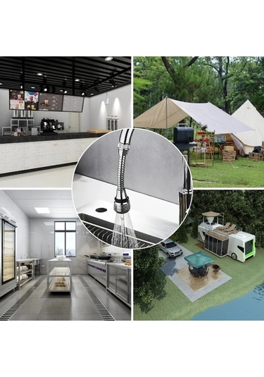 Honeybeeshop 1 Adet 360 Derece Döner Universal Musluk Başlığı Su Tasarrufu Duş Uzatma Ağzı Filtre