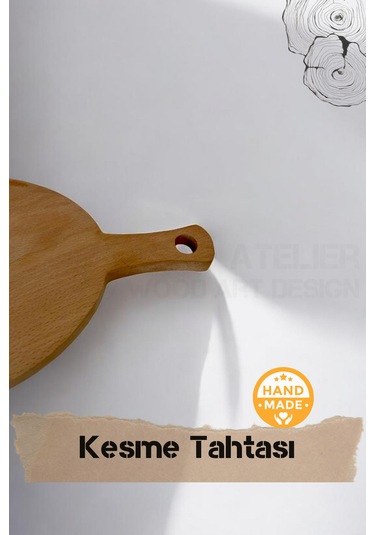 El Yapımı Kayın Ağacı Ahşap Kesme Tahtası