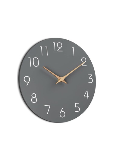 Modern Sessiz Duvar Saati 10 Gri Ahşap Tik Tak Etmeyen Yatak Odası Ofis Dekoru B Diğer