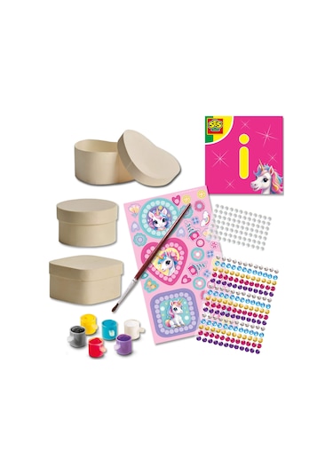 Ses Creative Ahşap Mücevher Kutusu Dekore Etme - Unicorn