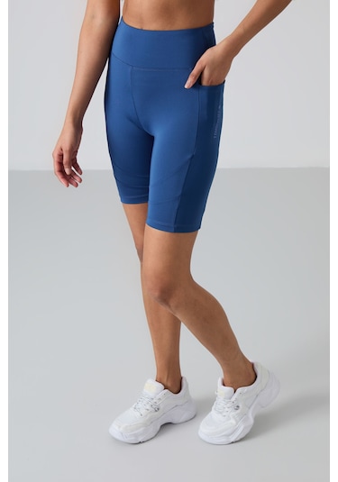 Tommy Life Parlament Polyester Esnek Standart Fit Performans Kadın Biker Tayt - 91012 Lacivert