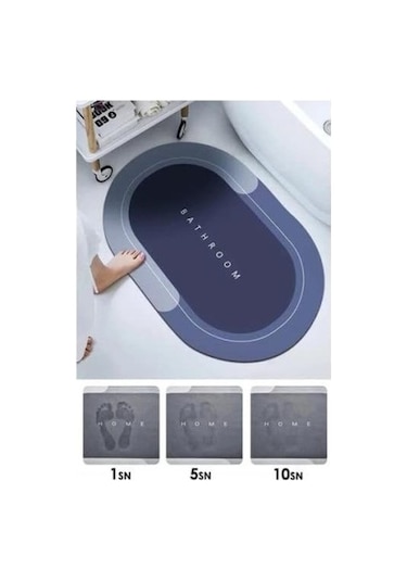 Oval Süper Emıcı Banyo Paspası Çok Renkli