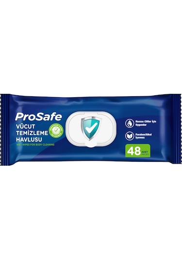 Prosafe Hasta Vücut Temizleme Islak Mendil Havlu 48 Yaprak Xl 3 Lü Set Plastik Kapak 3'lü Set