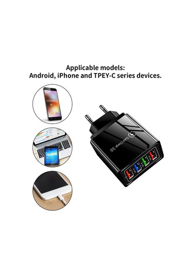 Hızlı Şarj Cihazı 3.0 İphone Uyumlu Şarj Cihazı Duvar Hızlı Şarj Samsung S10 S9 S8 Fiş Xiaomi Mi Huawei Cep Telefonu Şarj Adaptörü