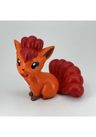 Vulpix Pokemon Kendi Biblonu Kendin Boya Seti - 3 Boyutlu Sevimli Biblolar + 5 Akrilik Boya + Fırça