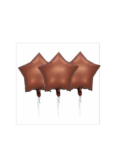 3 Adet Yıldız Folyo Balon Karamel 18 Inc Çok Renkli