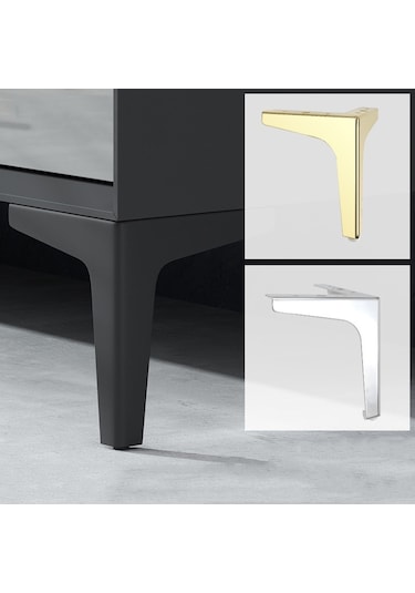 Lh-j0016 Metal Tv Sehpası Kanepe Ayağı, Yükseklik: 10cm Mat Siyah Mat Siyah