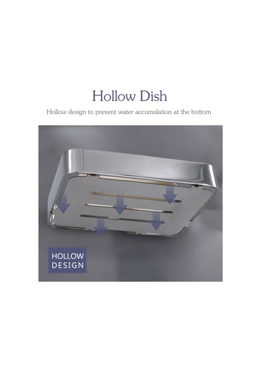 Yuntech01 Stainless Steel Duş Jeli Tutucu Duvar Tipi Su Akışlı Sabun Rakımı Gümüş Renkli Diğer