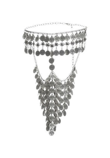 Kadın Antik Gümüş Kaplama Hayat Ağacı Charm Detaylı Ayarlanabilir El Yapımı Peçe Gümüş