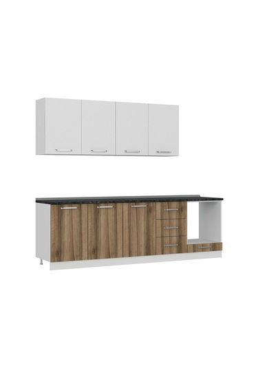 Minar 260 Cm Mutfak Dolabı Beyaz Dore 260-d6