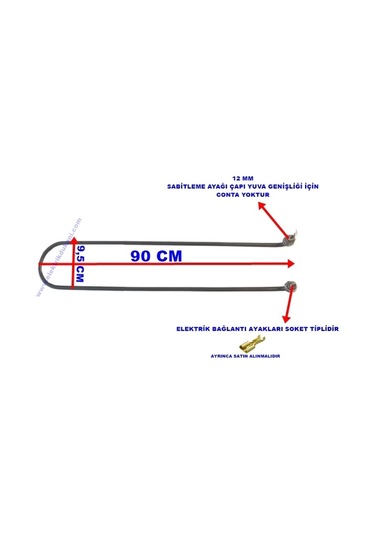 Ender Benmari 90cm Rekorlu Kıvrık Rezistans 2500w 220v 8,5 Cr-ni