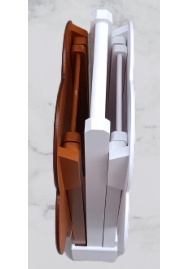 Çanta Zigon Sehpa Papatya Model İkili Ahşap Mdf Beyaz Ve Ceviz Renk Uyum Kutu Sevk El Yapım