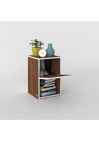 Kenzlife Komodin İzumi Cvz 60 39 39 Komidin Kitaplık Ayakkabılık Kapaklı Arkalıklı Beyaz