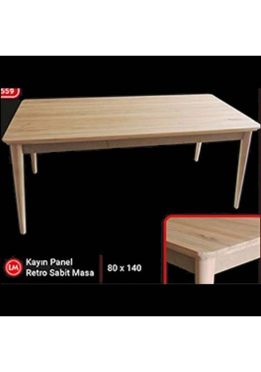 Bengimobilya Masa Retro Kayın Ahşap Panel Tabla Ve Torna Ayak Ham Masa Itinalı (396430240)