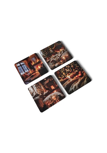 Cozy Home Bardak Altlığı Set 4 Çok Renkli